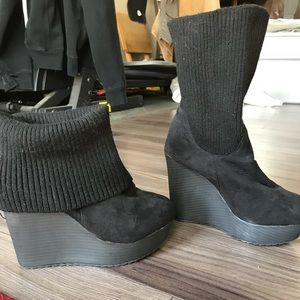 😳BOGO😳 NWOT Sweater Wedge Booties!