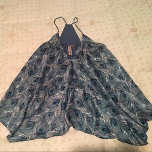 Racerback peacock print