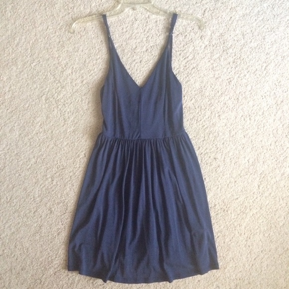 pacsun navy blue dress John Galt Blue Floral Colleen Slip Dress
