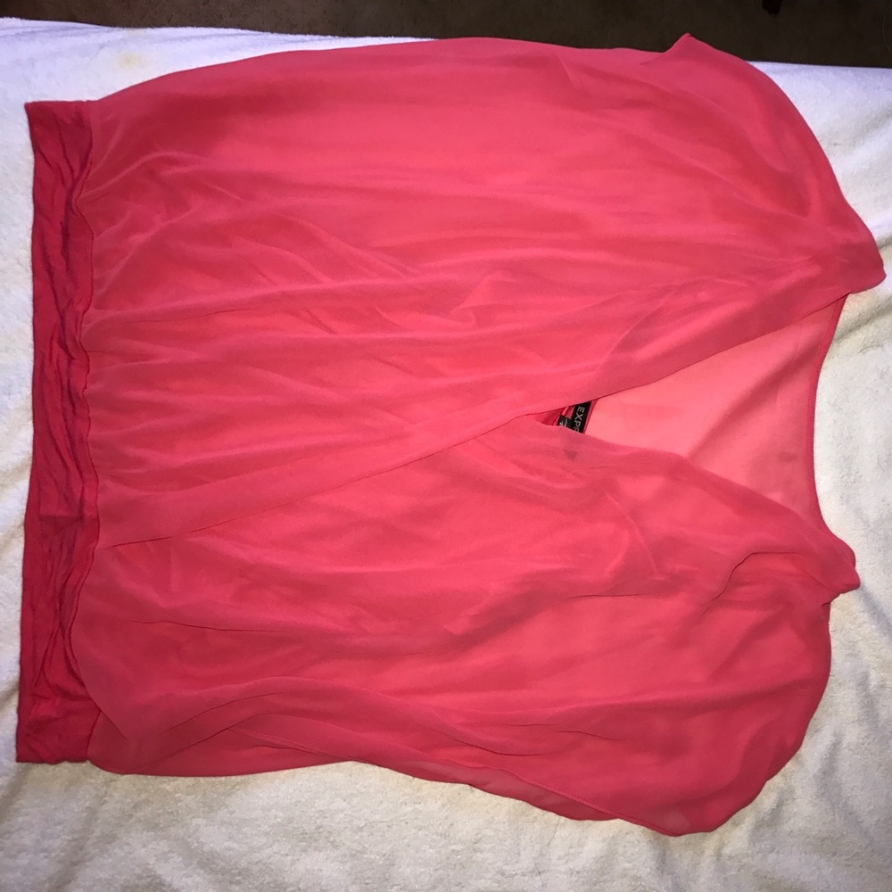 Sheer Pink EXPRESS Short sleeve Blouse 💗