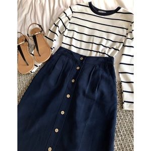 NWT Madewell Dark/Royal Blue Knee Length Skirt XXS