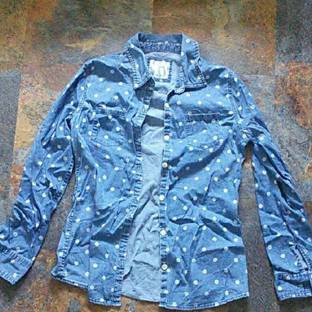 Button up plus for denim blouse