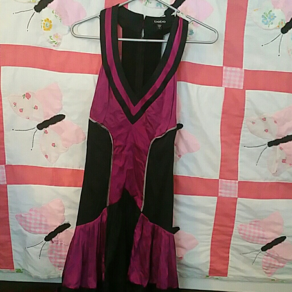 💋💄Bebe black purple dress limited time