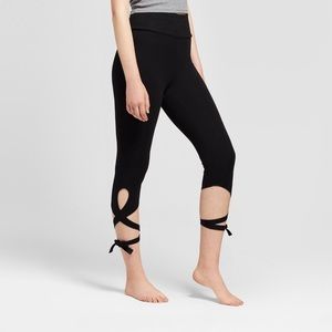 Black Wrap Tie Leggings