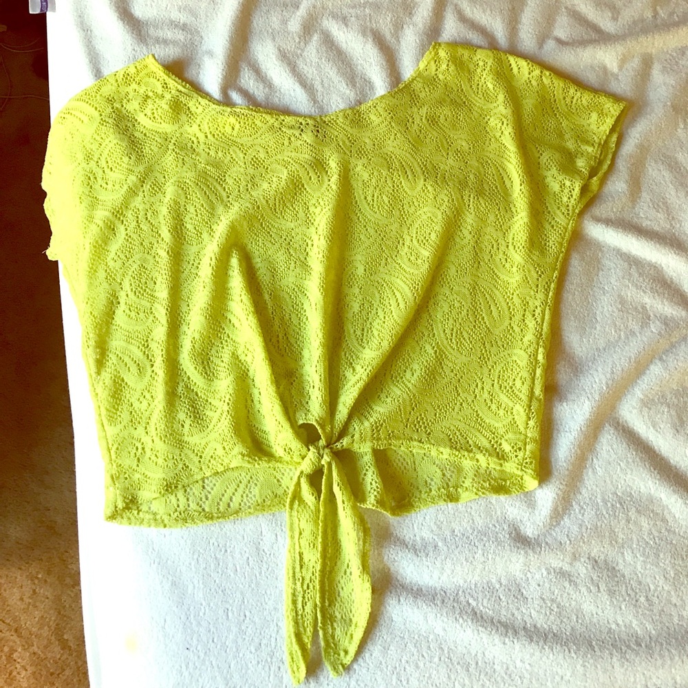 Kira short-sleeve crop top - Lime Green 💕