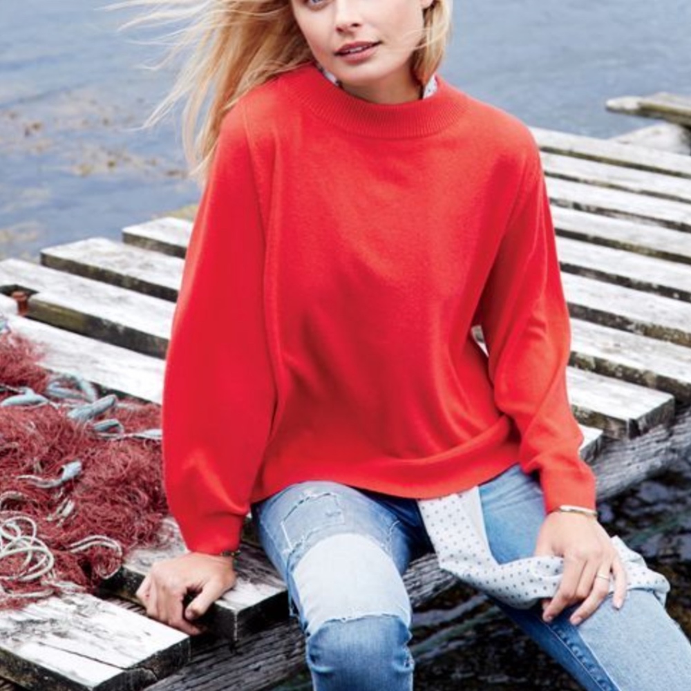 J. CREW Red Wool Blend Dolman Sweater