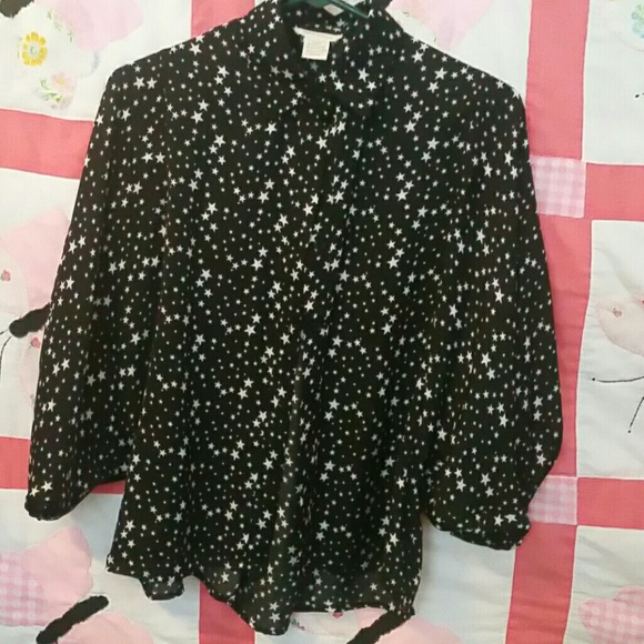 Star top W/cute sleeves - Picture 1 of 2