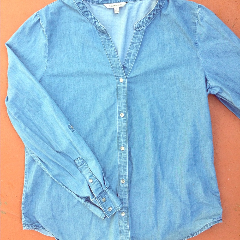 Calvin Klein light blue denim chambray