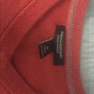 Mens Red Cotton/Cashmere Banana Republic Sweater