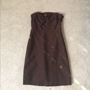 Brown strapless dress