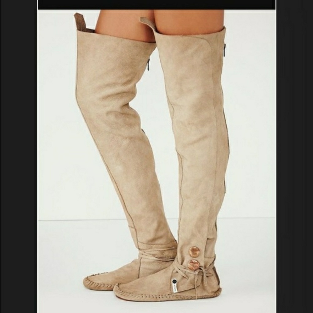 Free People Thigh High Mocassins
