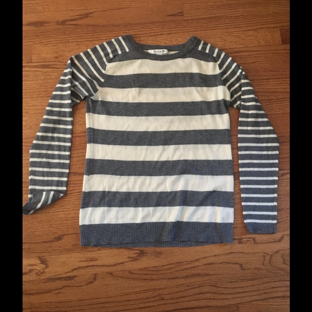 forever 21 grey striped sweater