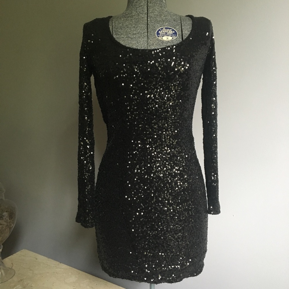 La Cite low back sequin dress