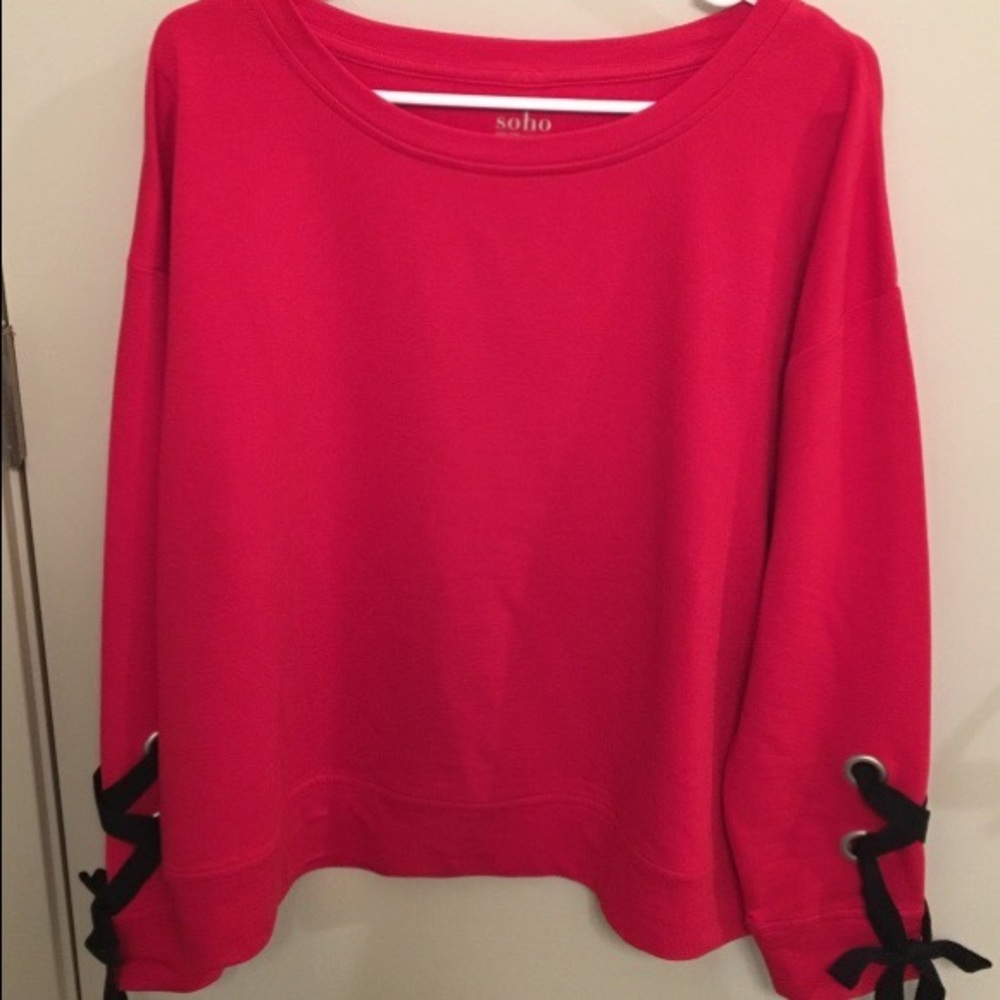 Red Lace Sweatshirt