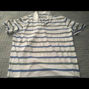 Mens XXL Nike Blue/White/Grey Striped Polo