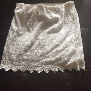 Jcrew white lace skirt