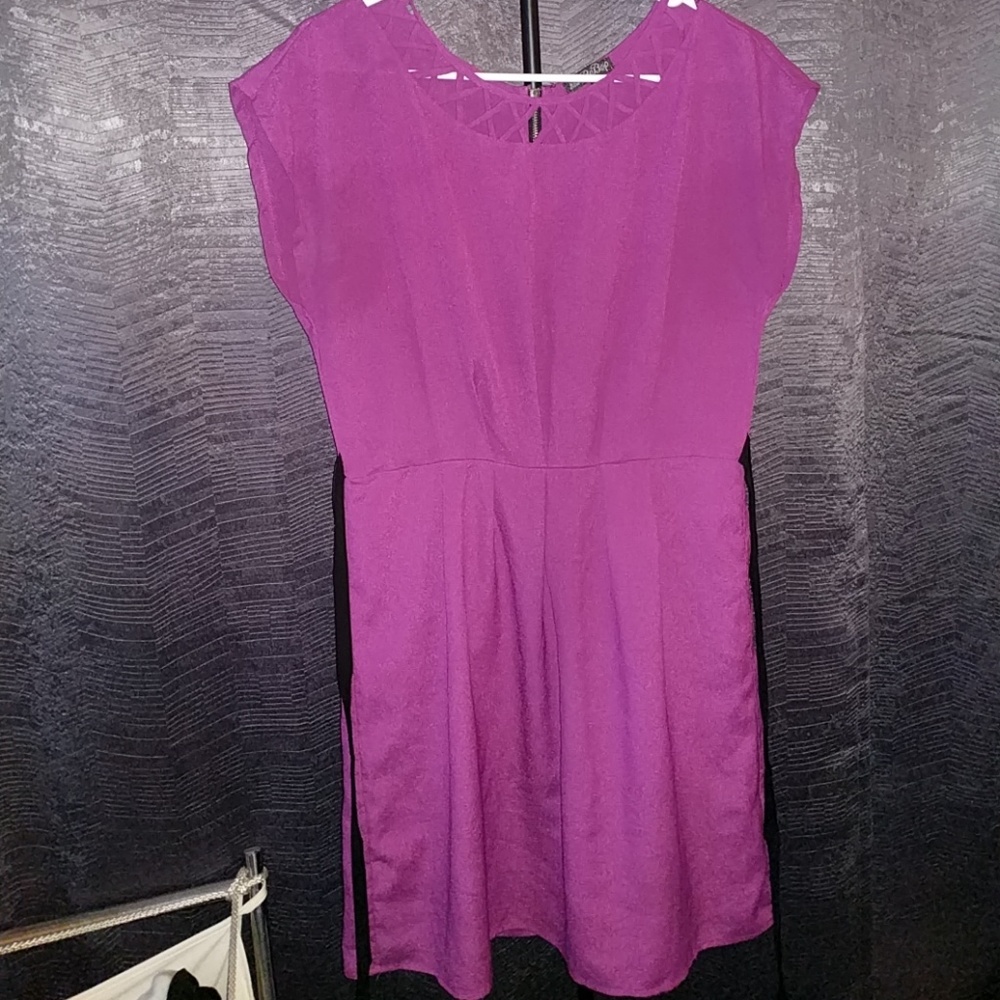 Purple zip up dress