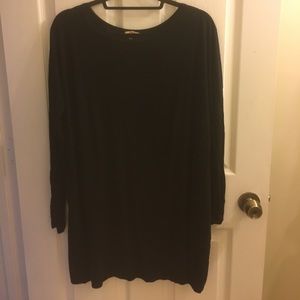 Black Piko Long Sleeve T Shirt Dress