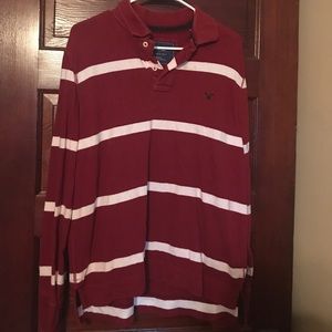 American Eagle Men's Long Sleeve Polo American Eagle Men's Long Sleeve Polo