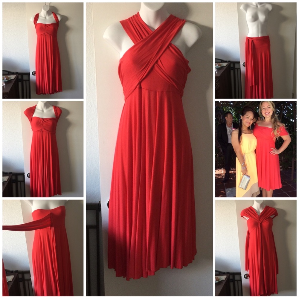 Coral multi way infinity dress