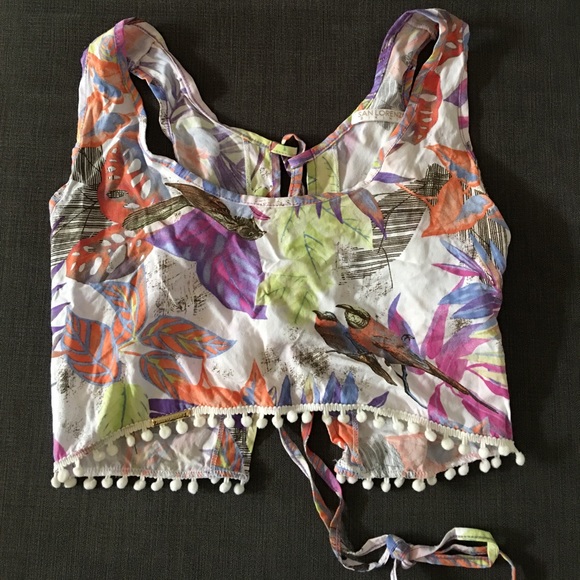 San Lorenzo Tops - San Lorenzo tropical crop top coverup sz M San Lorenzo Tops - San Lorenzo tropical crop top coverup sz M