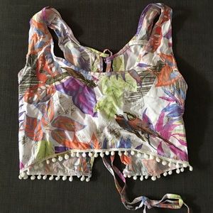 San Lorenzo Tops - San Lorenzo tropical crop top coverup sz M San Lorenzo Tops - San Lorenzo tropical crop top coverup sz M