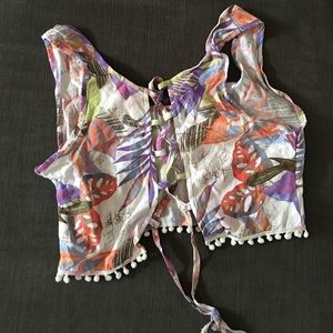 San Lorenzo Tops - San Lorenzo tropical crop top coverup sz M San Lorenzo Tops - San Lorenzo tropical crop top coverup sz M