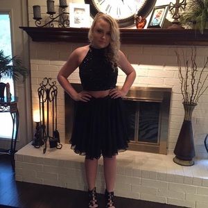 Black two piece sherri hill dress