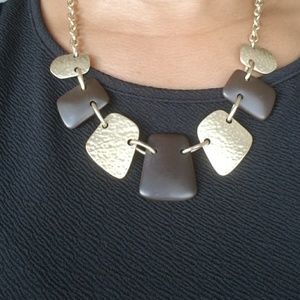 Brown and Gold Statement Necklace