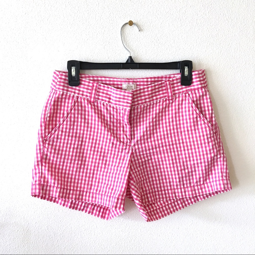 J.CREW pink Gingham shorts