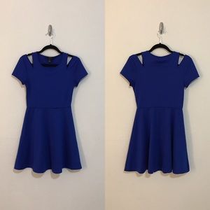 F21 Royal Blue Cutout Skater/Fit N' Flare Dress