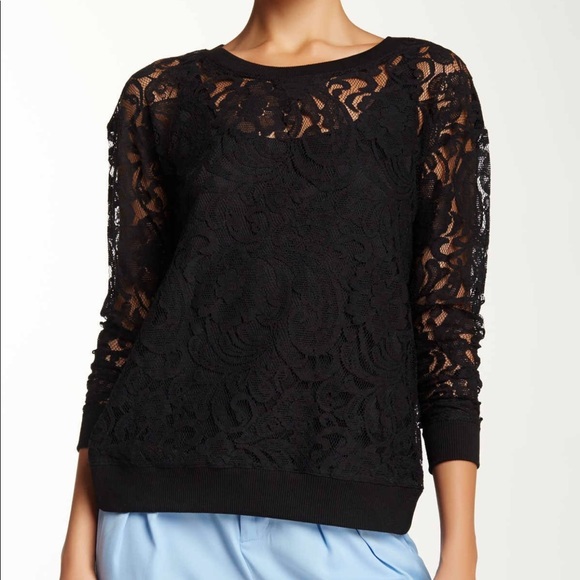 Catherine Malandrino Sweaters - Catherine Malandrino Indigo lace top.