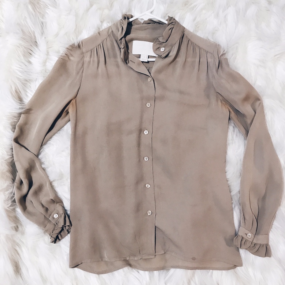 Jcrew Nude Silk Blouse