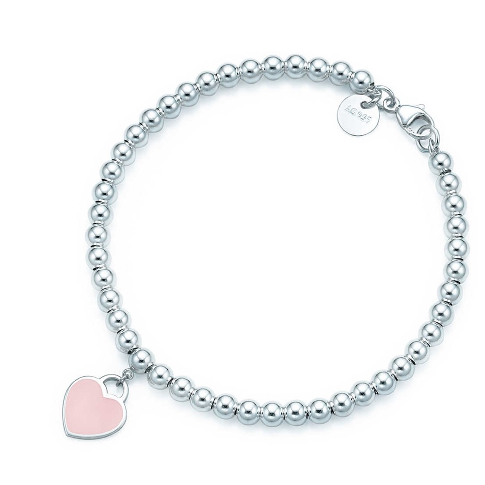 Tiffany & Co. Beed Bracelet With Pink Heart