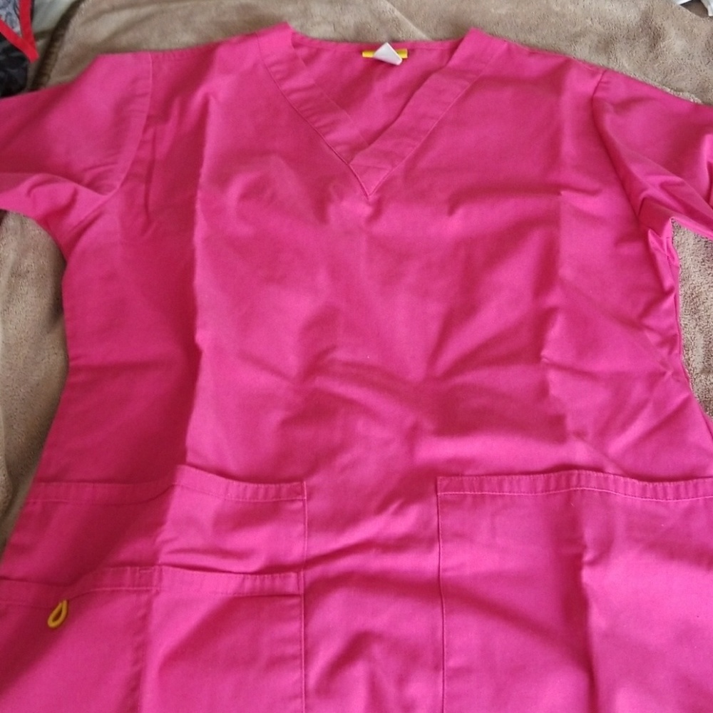 Xsmall hot pink wink scrub top