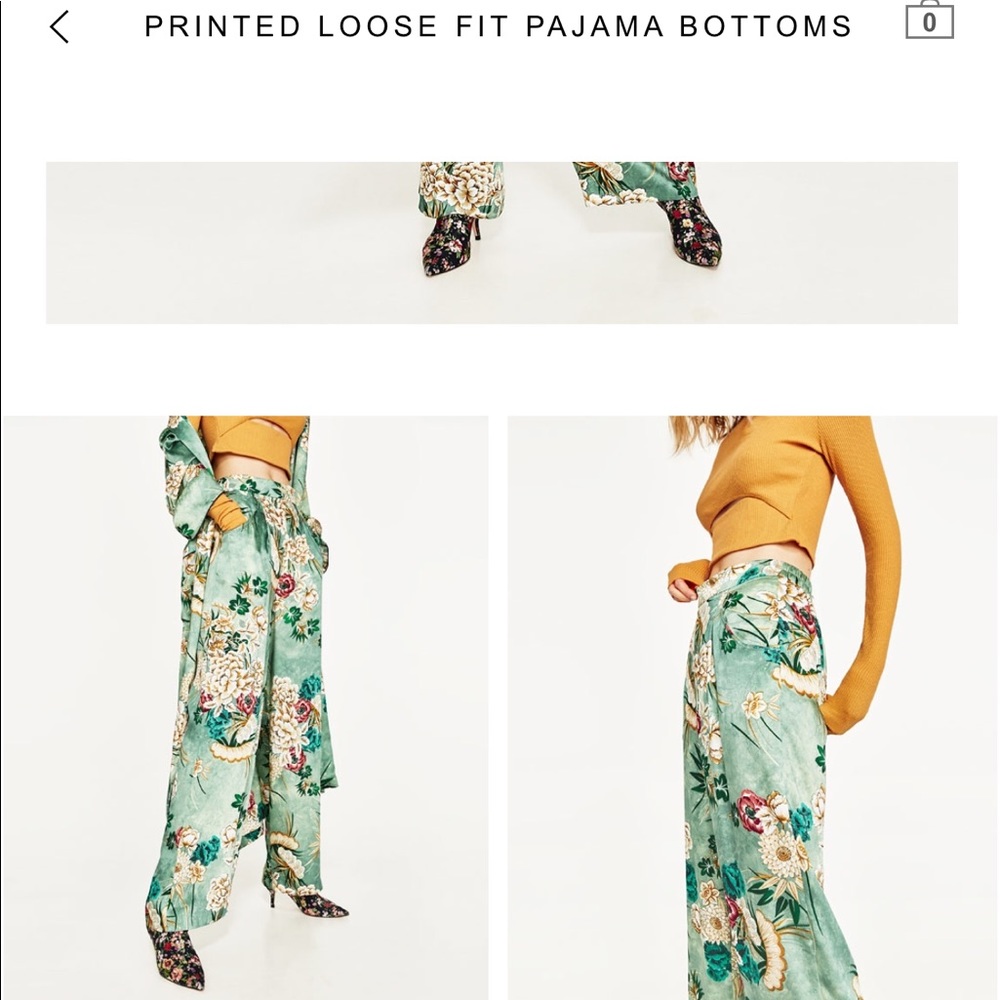 Zara loose fit pajama bottoms