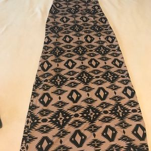 Black and Tan Aztec Maxi Skirt Size XS