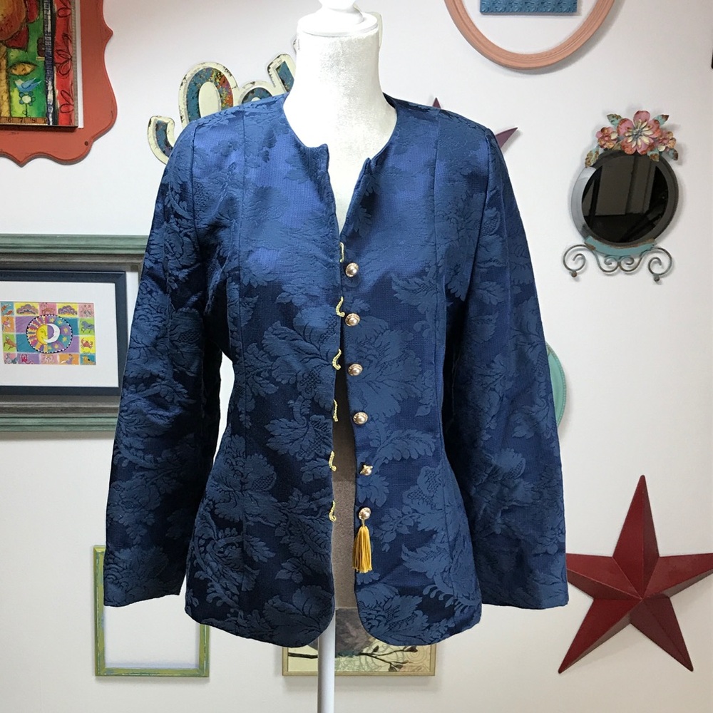 OBJETS DE FANTAISIE Navy Women's Jacquard Jacket