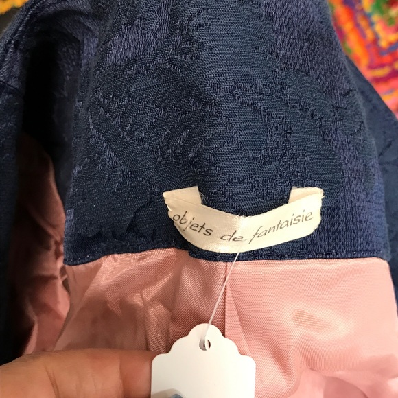 OBJETS DE FANTAISIE Navy Women's Jacquard Jacket - Picture 4 of 4