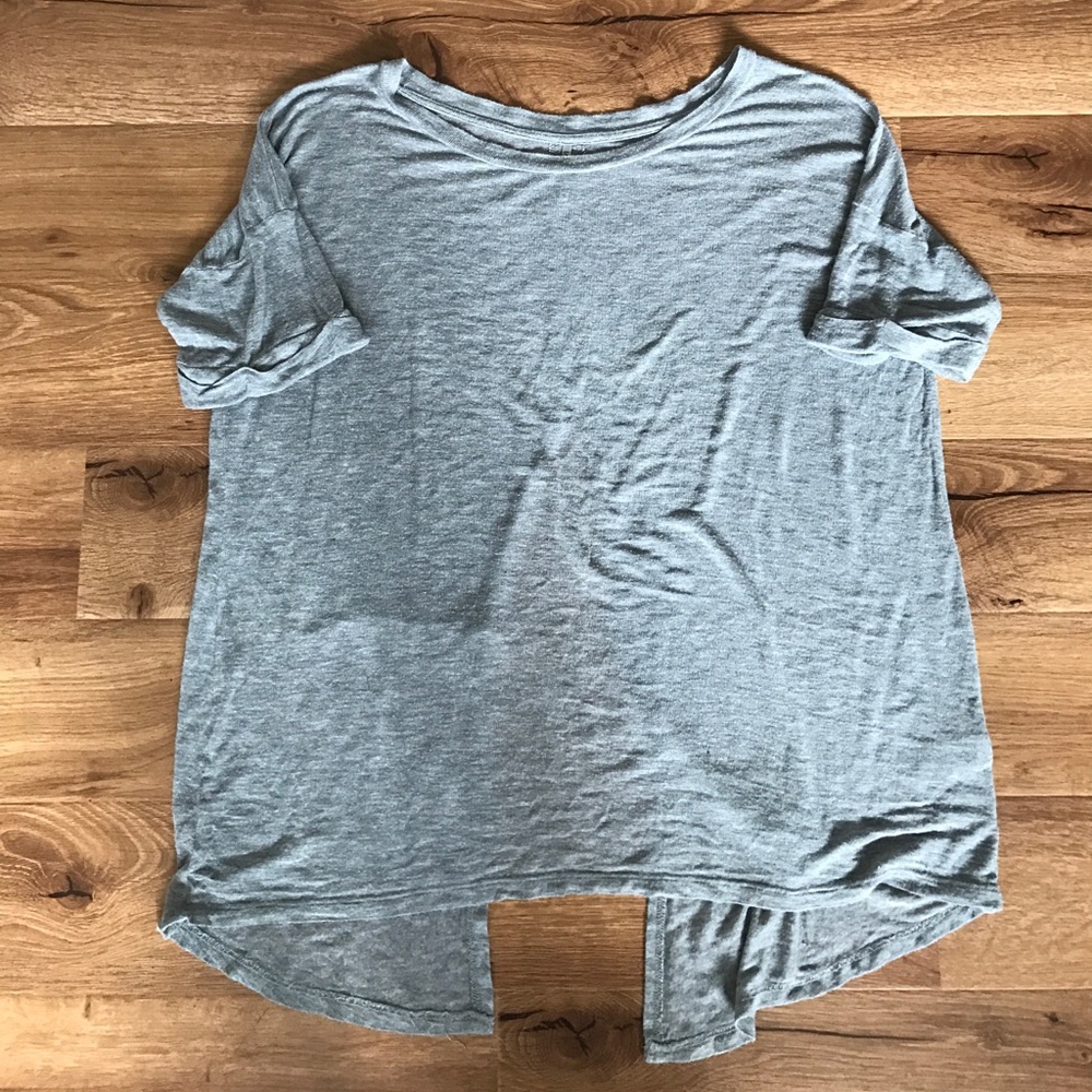 Gray T-Shirt Open Back