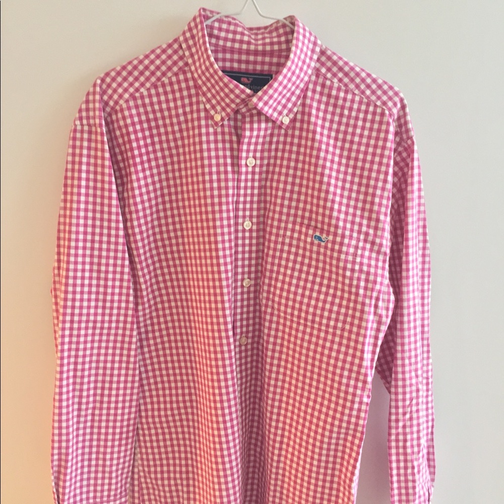 Pink & White Gingham Slim Fit Shirt
