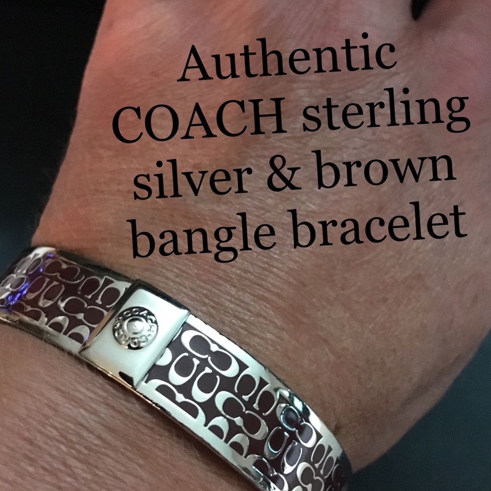COACH bangle Authentic sterling silver & brown