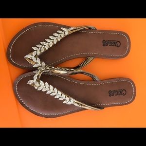 Carlos Santana, size 8.5, Jeweled Flower Sandal