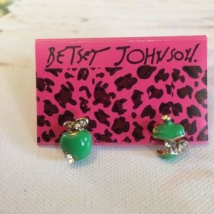 Betsey Johnson Green Apple Stud Earrings Betsey Johnson Green Apple Stud Earrings