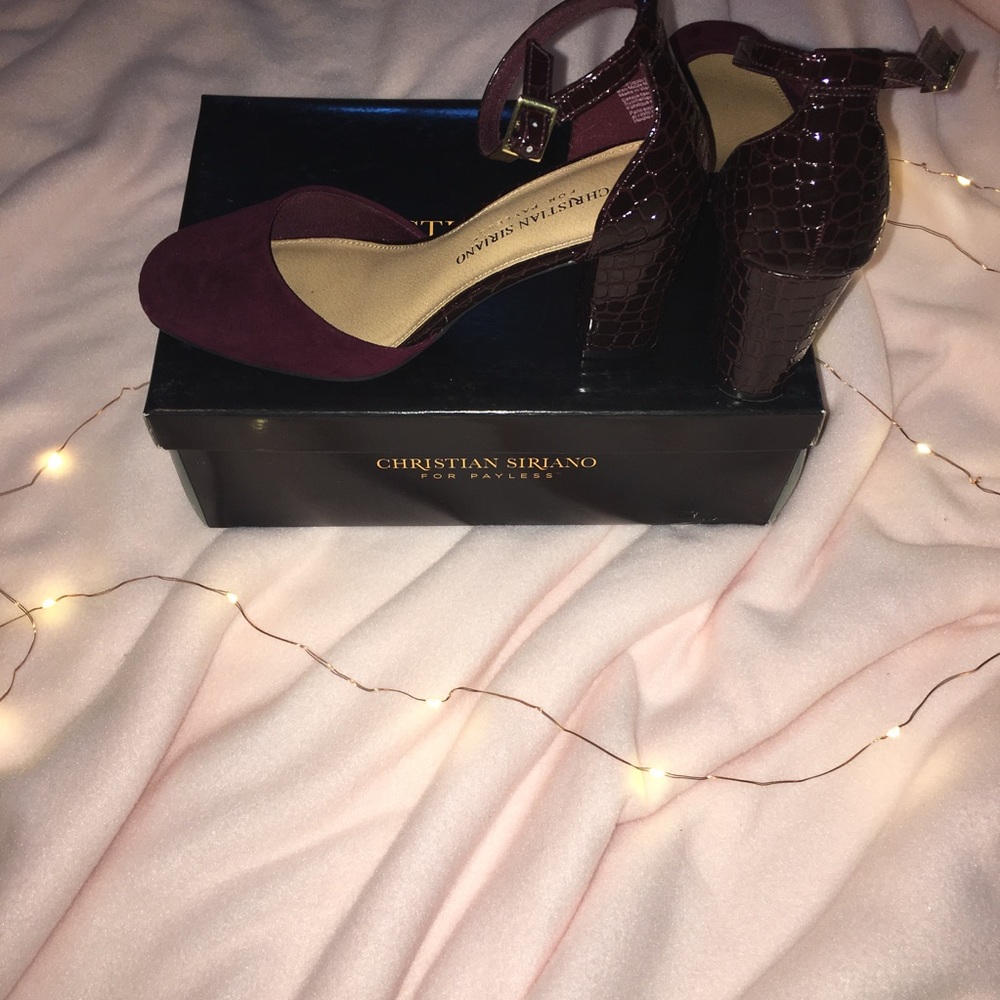 Suede and snakeskin heels