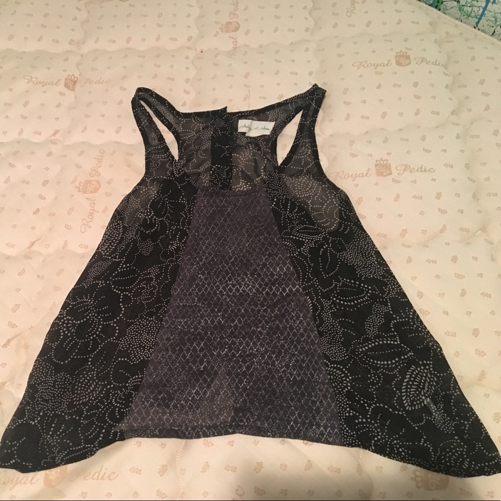 Black sleeveless top
