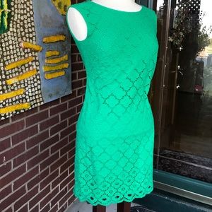 Talbots Green Eyelet Dress