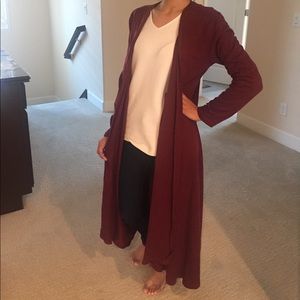 Purple sweater duster