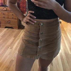 Tan button up skirt