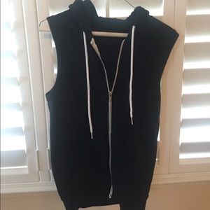 Black American Apparel sleeveless hoodie